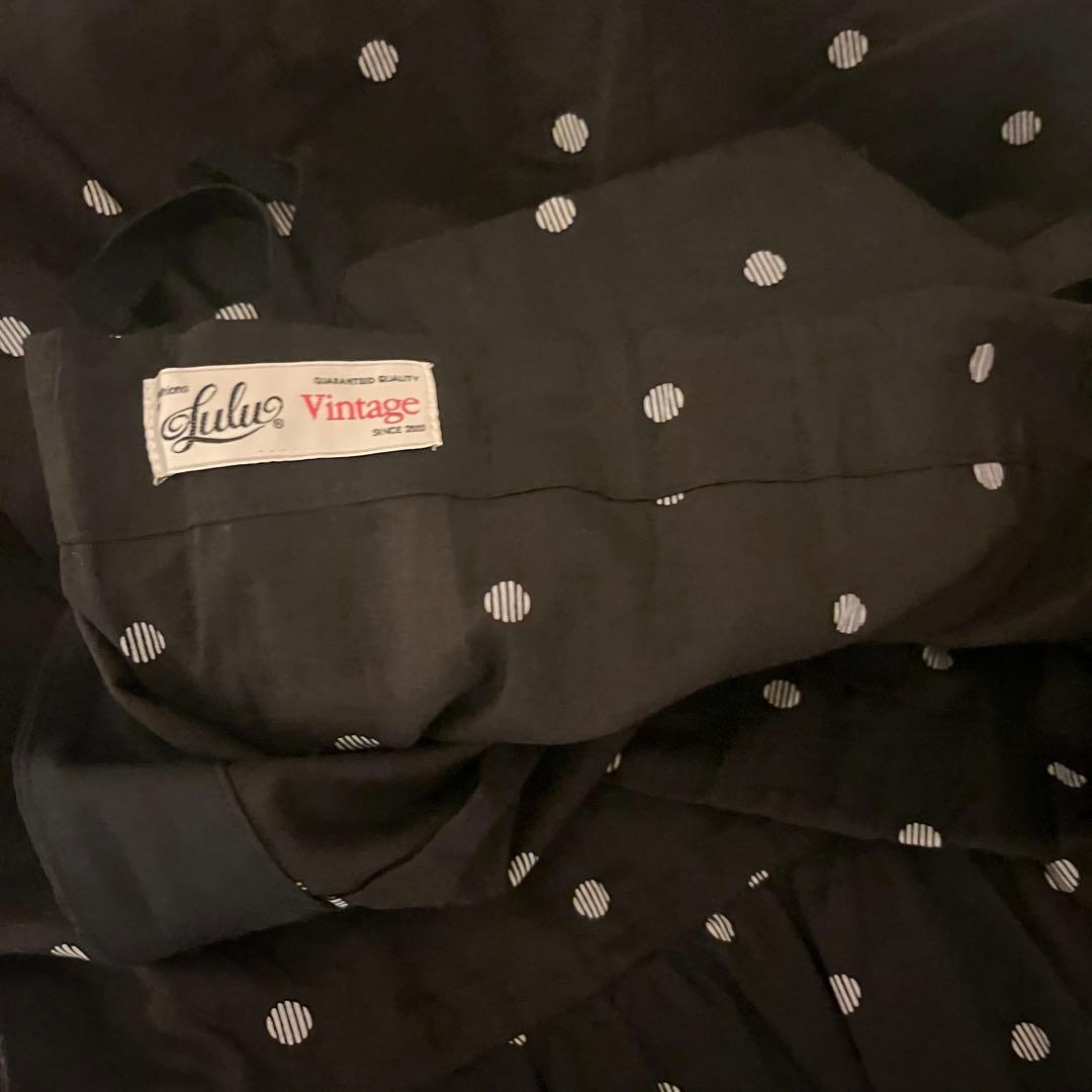LULU vintage ポルカドットレースラッフルスカート