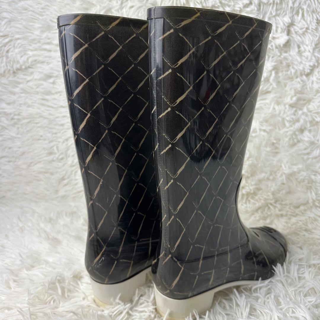 CHANEL ココマーク マトラッセ レインブーツ ラバーブーツ 26cm