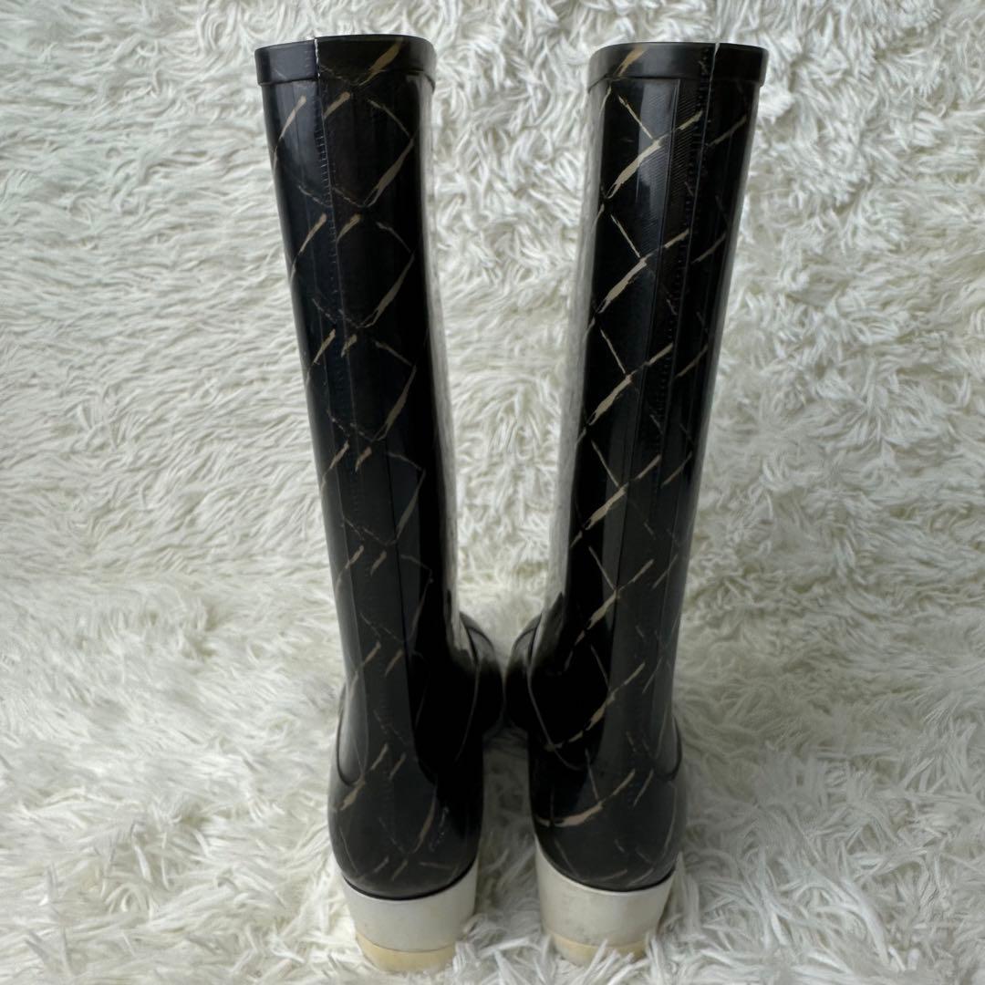 CHANEL ココマーク マトラッセ レインブーツ ラバーブーツ 26cm