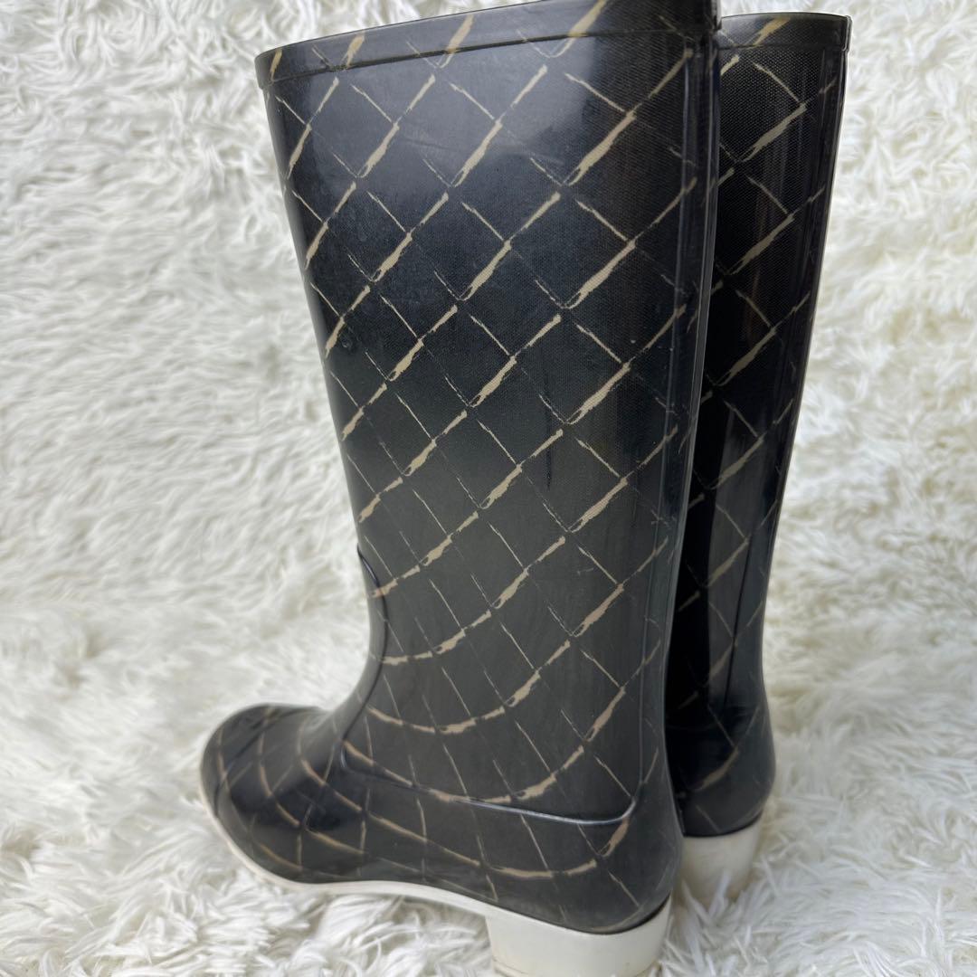 CHANEL ココマーク マトラッセ レインブーツ ラバーブーツ 26cm