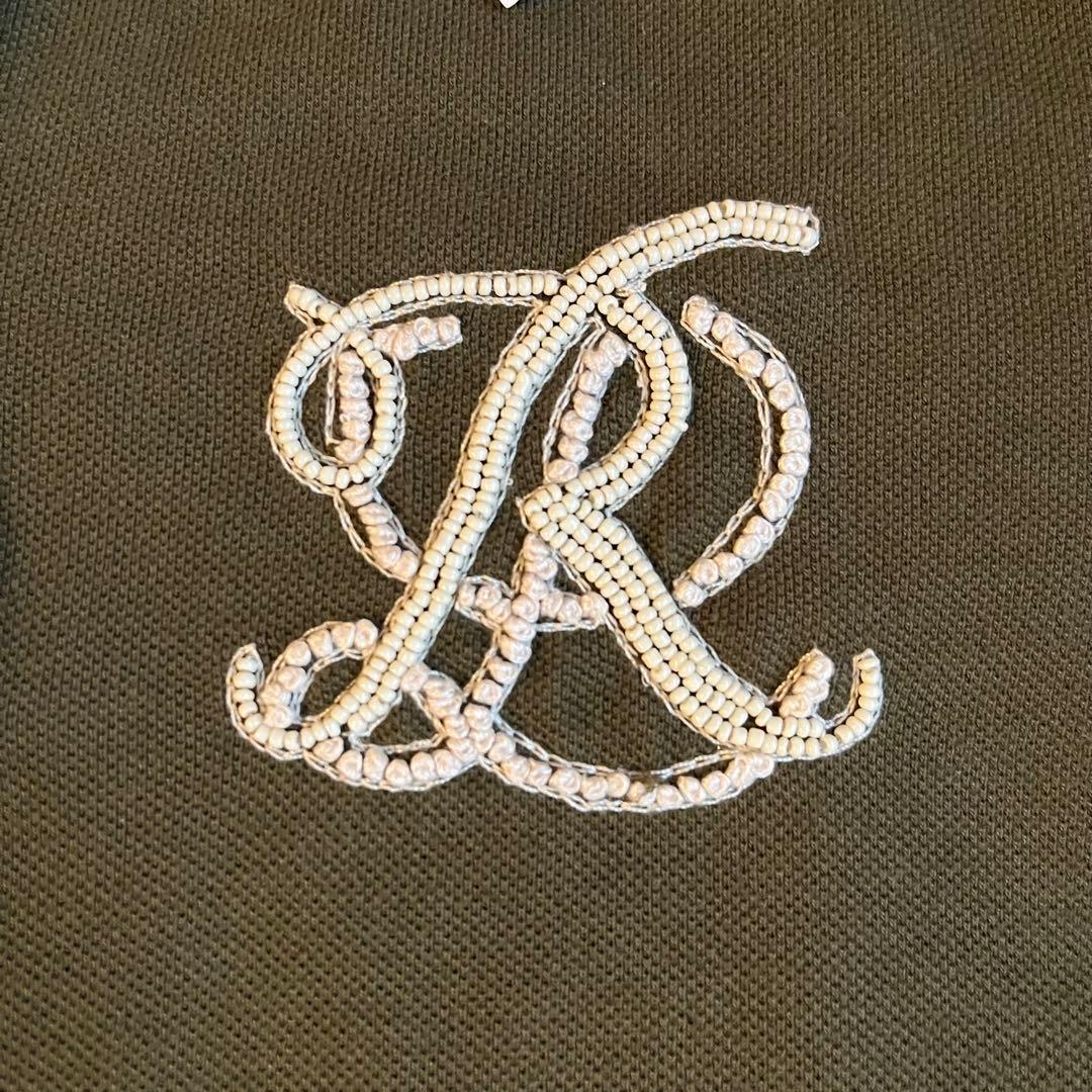 【新品未使用】レアポロラルフローレン半袖シャツ カーキ 緑 刺繍ロゴ