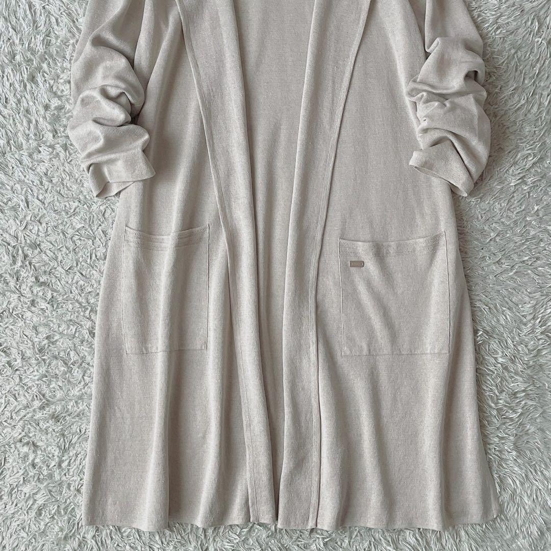 【美品】フォクシー リネンニットパーカー ヴォヤージュ ロングカーディガン