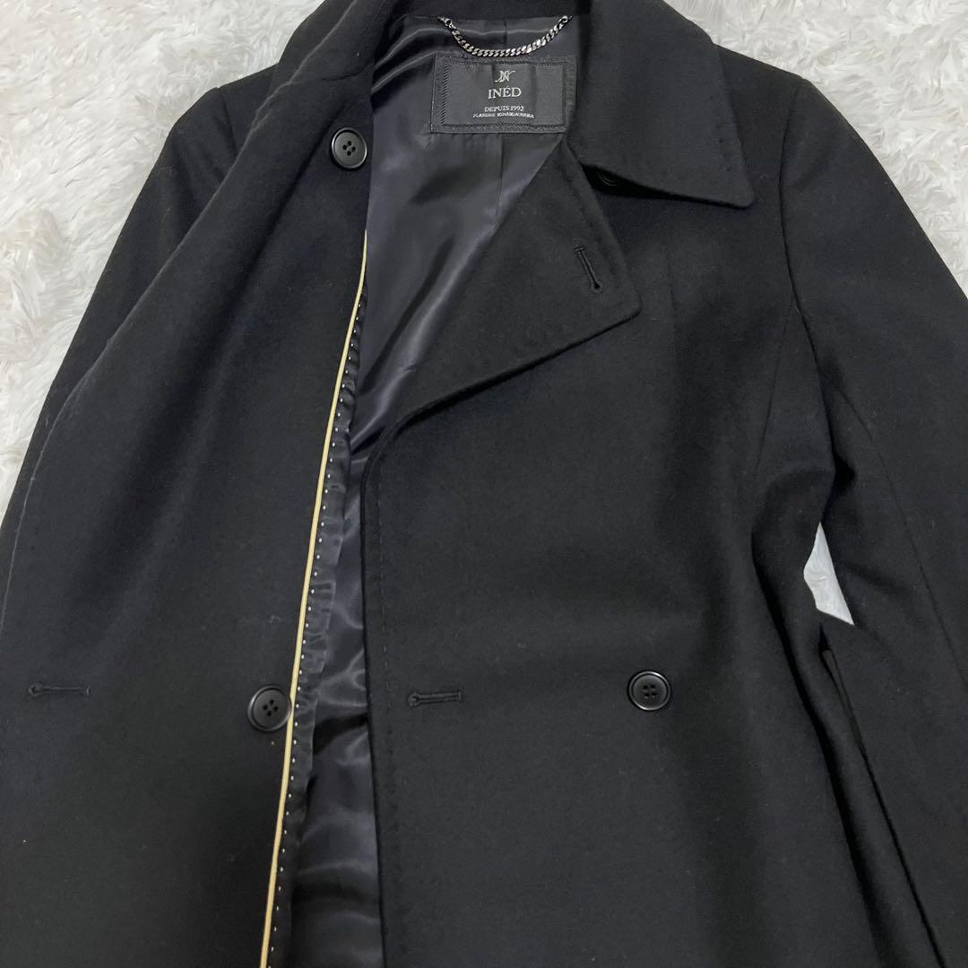 【さくちゃん】【極美品】イネド　ベルテッドコート　ロング　比翼　ダブル