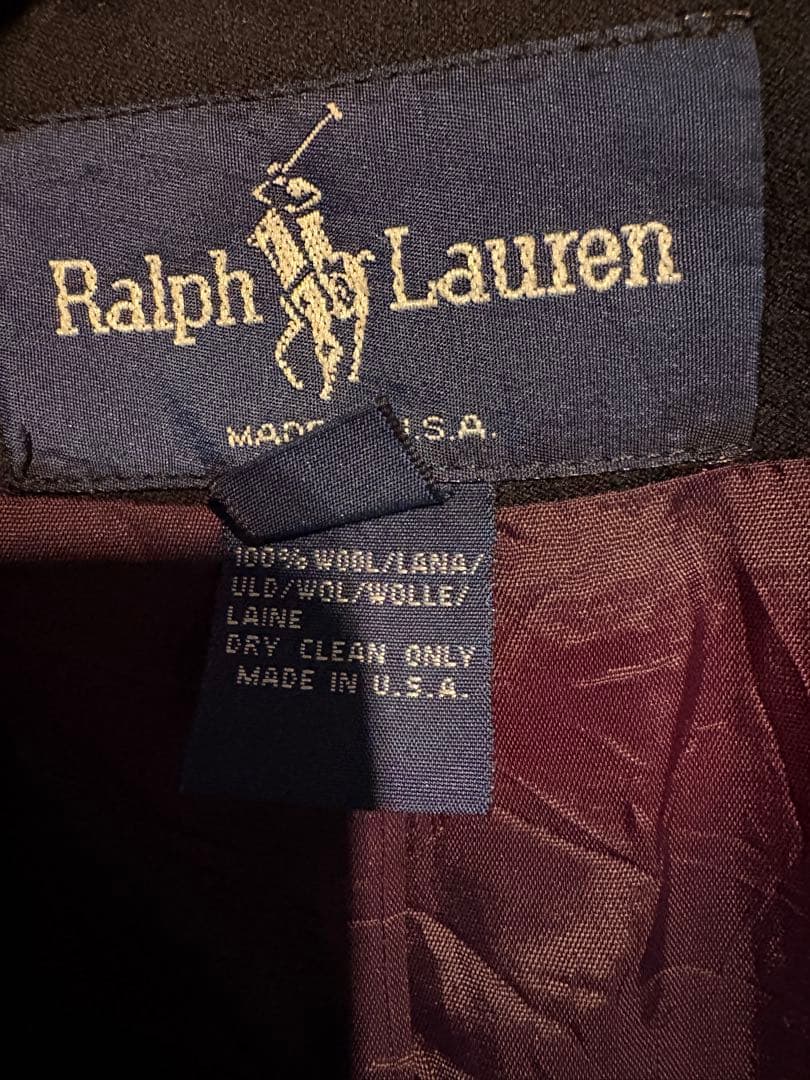 80s USA製 Ralph Lauren 紺ブレ 金ボタン ダブルブレスト
