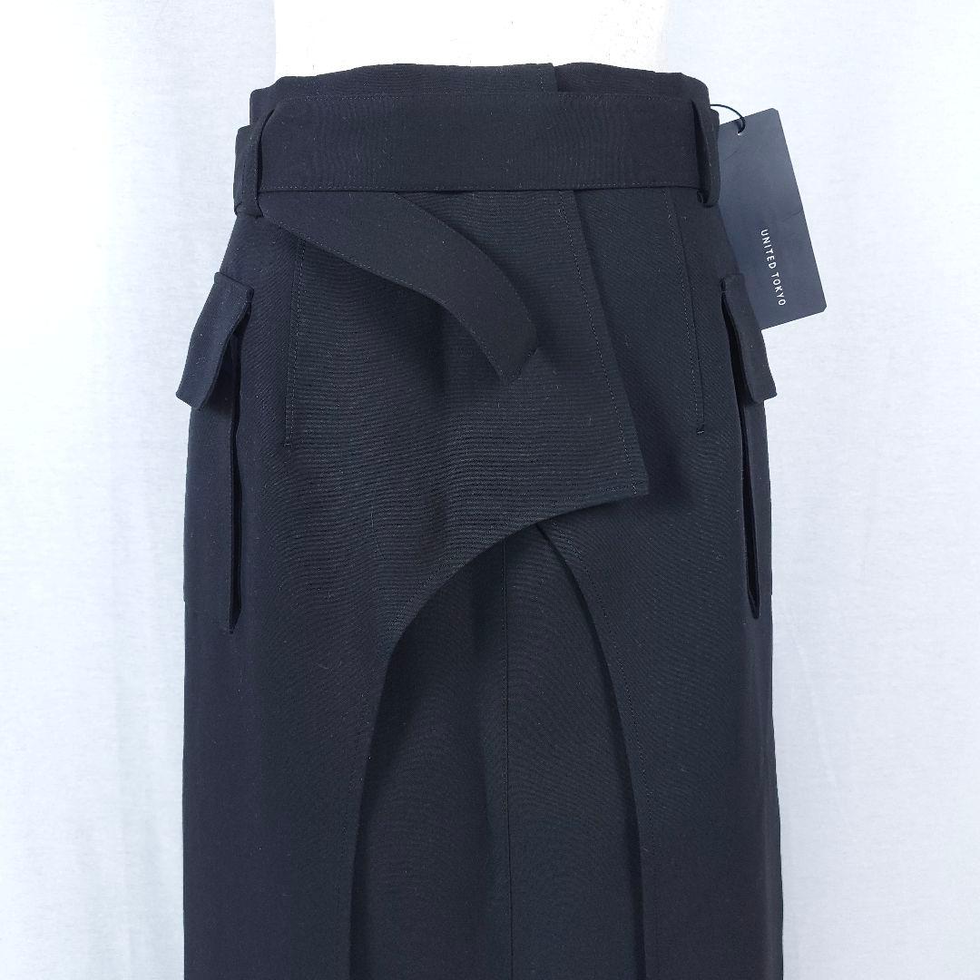 極美品 日本製 アークラインデザインスカート UNITED TOKYO