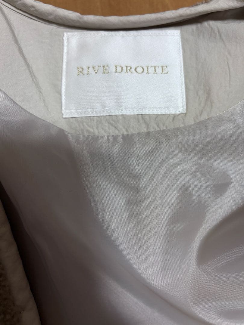 最終値下 RIVE DROITE リヴドロワ/ノーカラーボアコート ベージュ