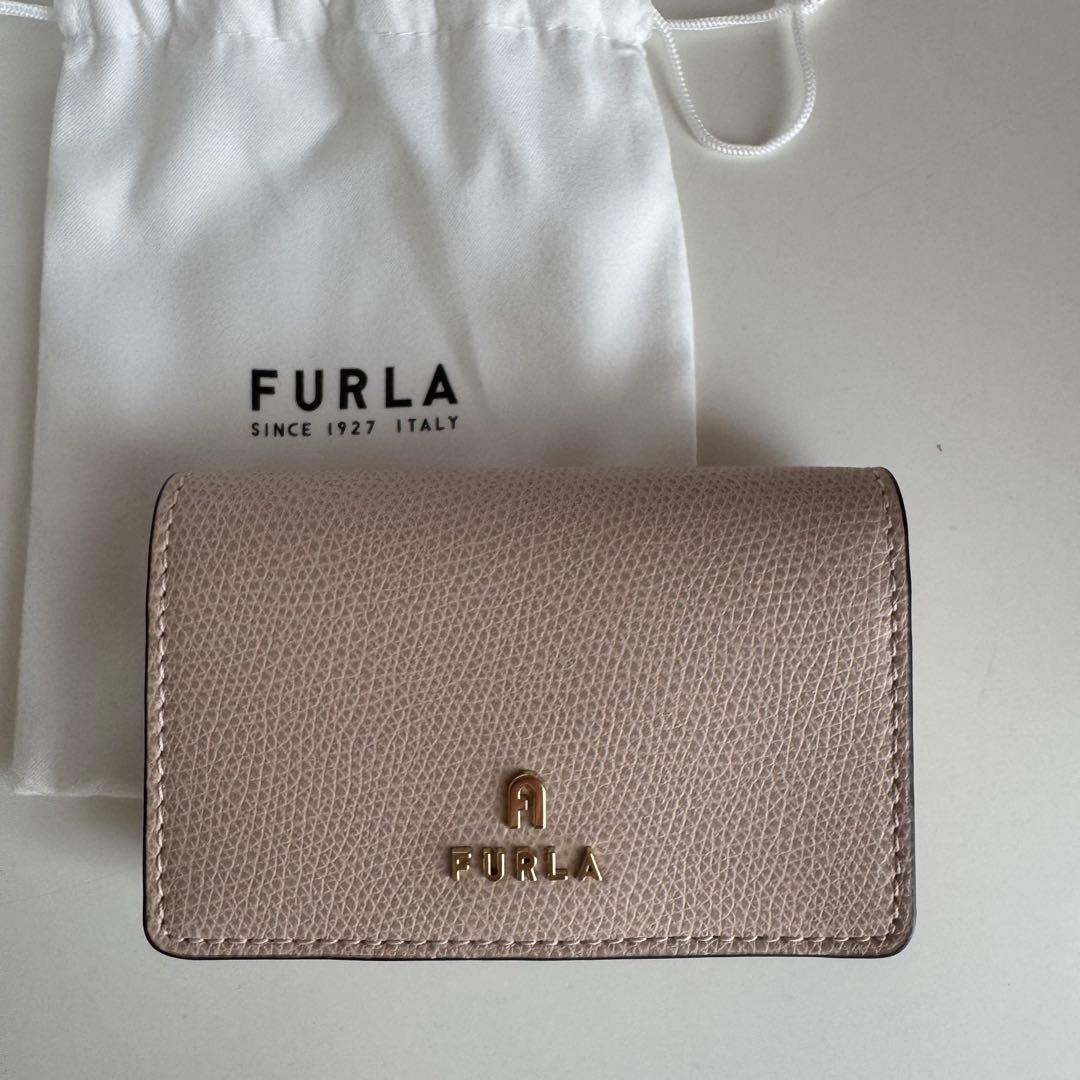 【ほぼ未使用】FURLA レザー 名刺入れ　ベージュ