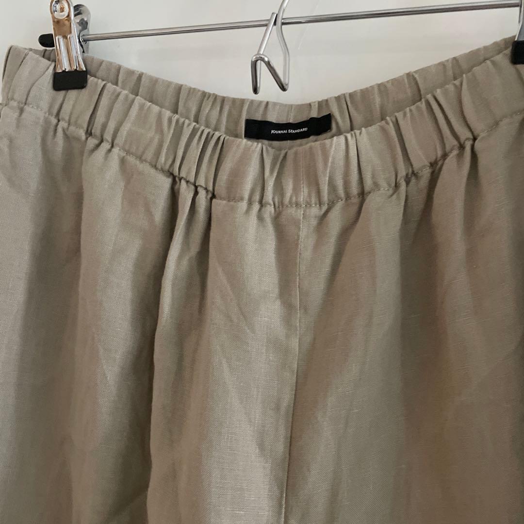 【美品】ジャーナルスタンダード リネン100% タック キュロット 38