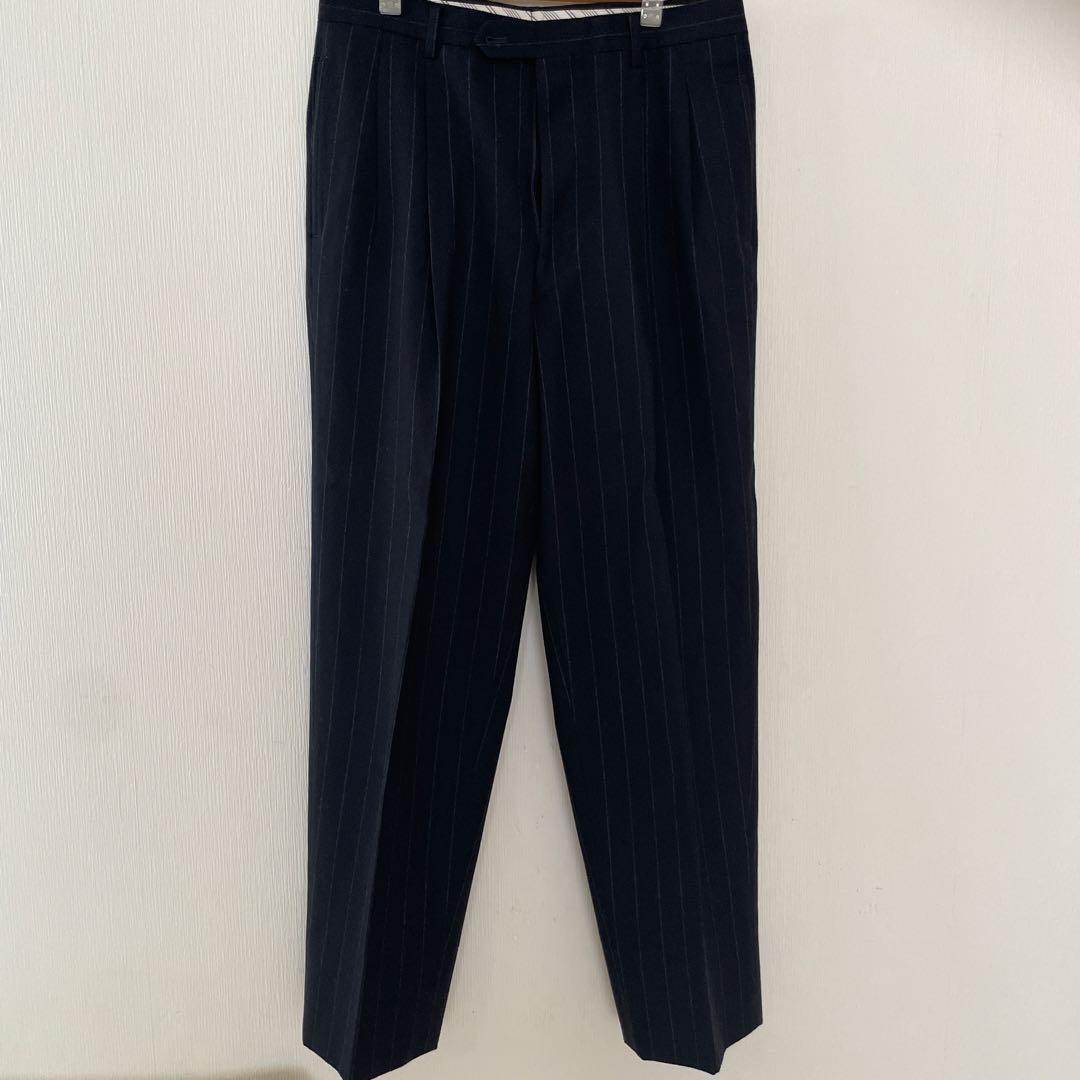 【値下げ】ビンテージ　Henry Cottons ネイビー ダブルスーツXL