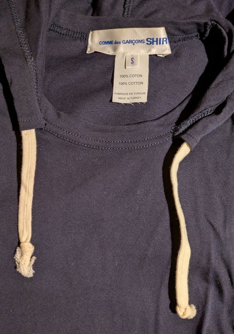 コムデギャルソンシャツ フード付き Tシャツ S ネイビー