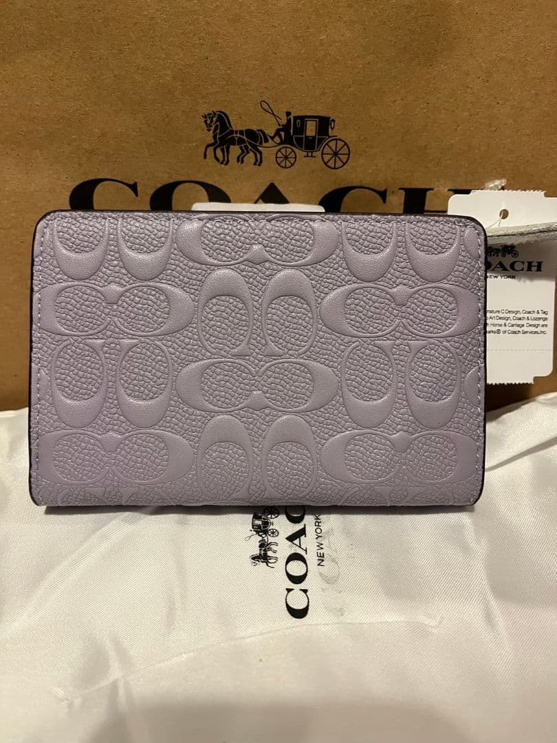 COACH ラベンダー 二つ折り財布 ACCORD VAR LTH 22753