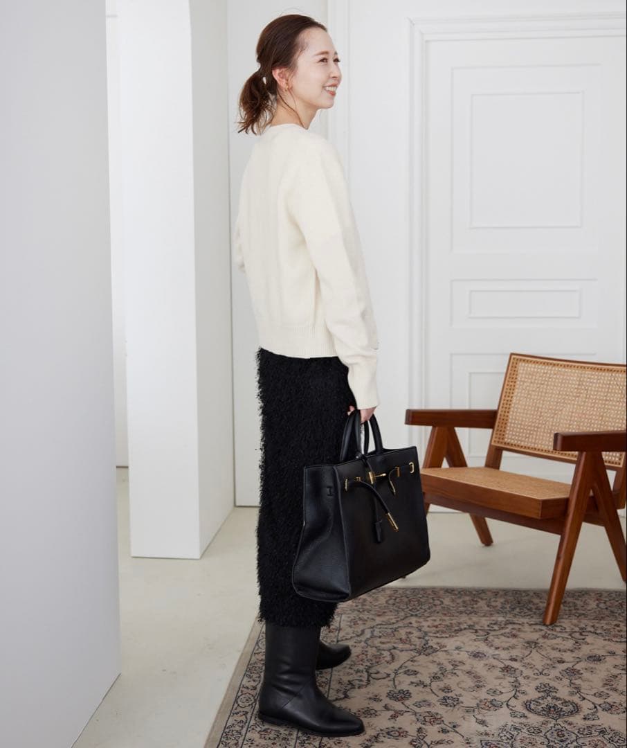 美品 SLOBE IENA echecs クルーネックカーディガン ホワイト