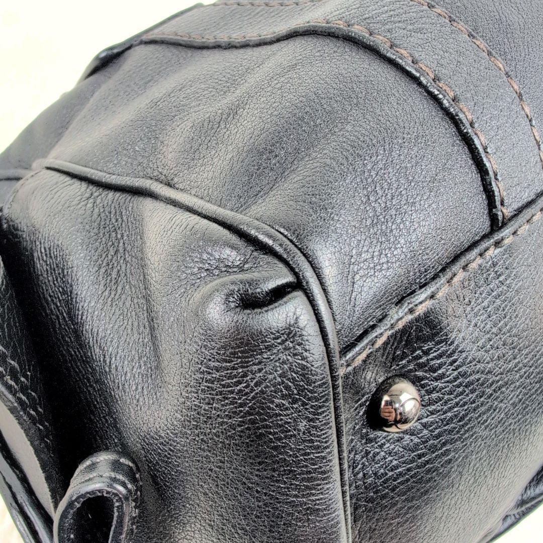 美品✨TOD'S ハンドバッグ ミニボストン カデナ レザー ブラック
