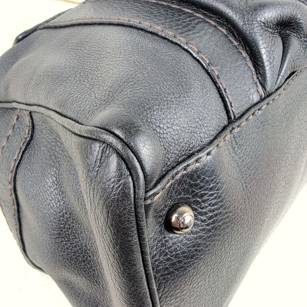 美品✨TOD'S ハンドバッグ ミニボストン カデナ レザー ブラック