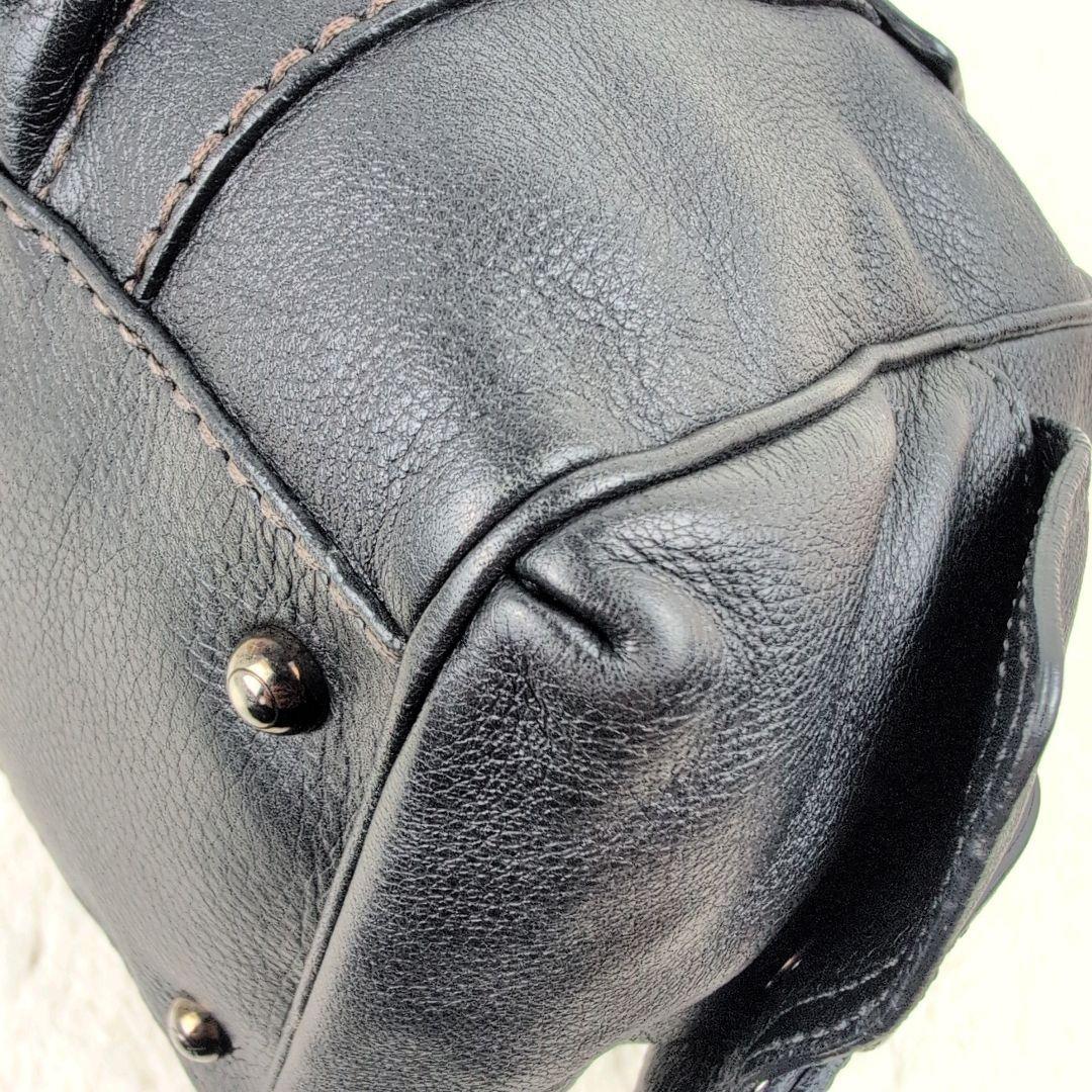 美品✨TOD'S ハンドバッグ ミニボストン カデナ レザー ブラック