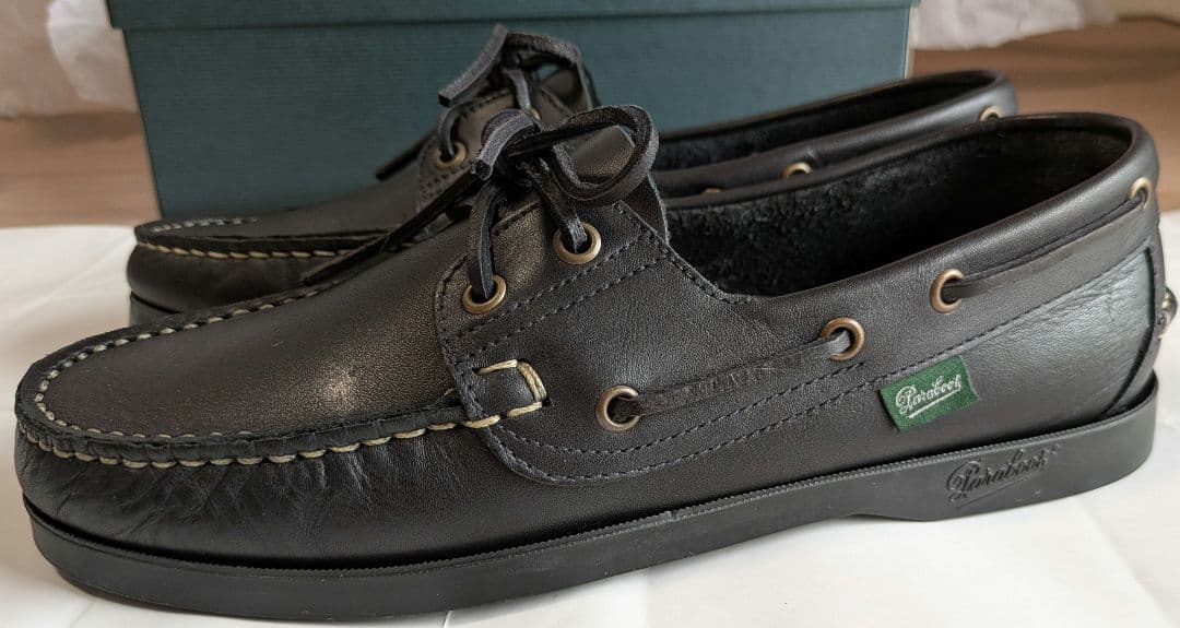 パラブーツ Paraboot BARTH 黒 モカシンシューズ サイズ6 箱付き