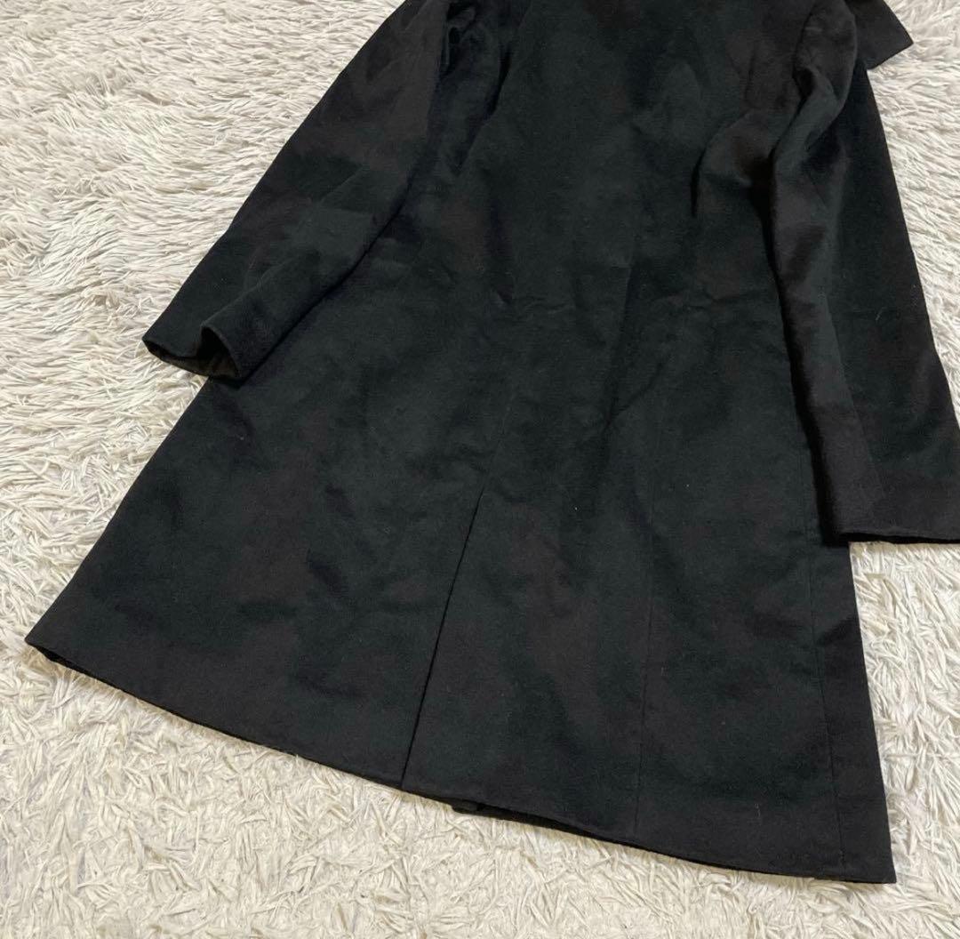 美品 23区 カシミヤ100% ショールカラー ロングコート ベルテッド 黒38
