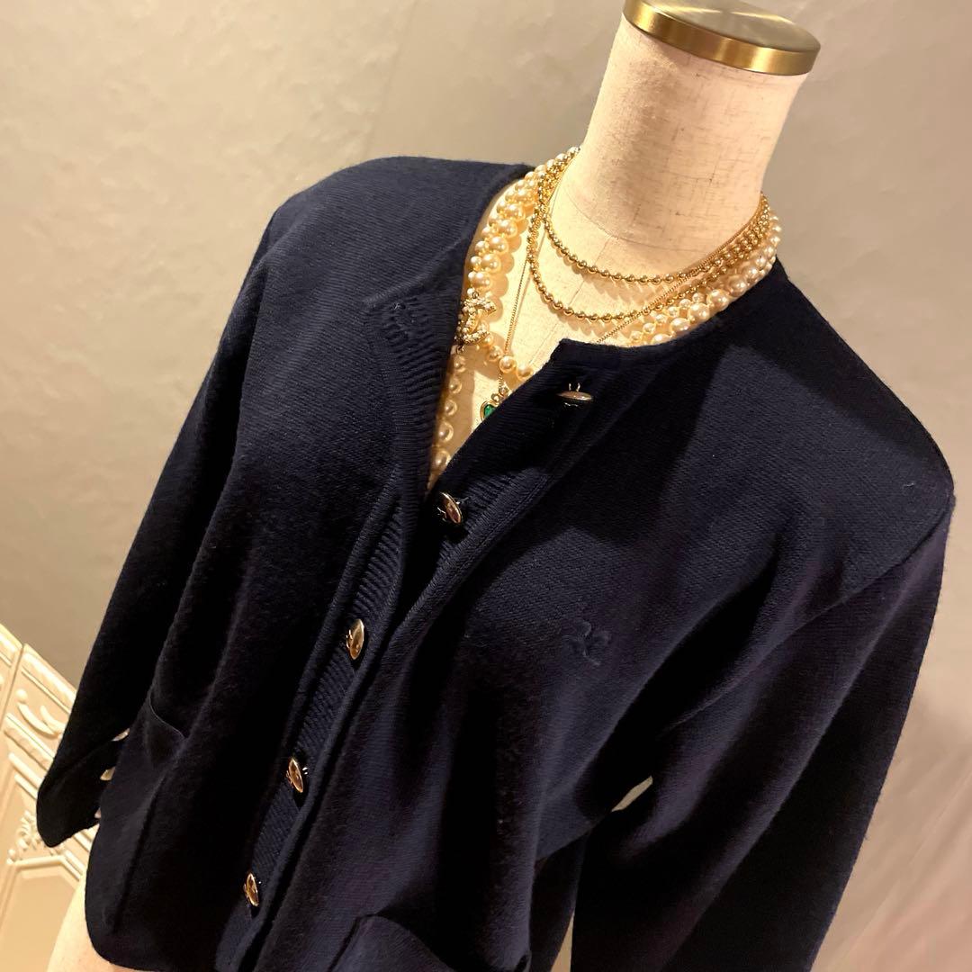 【4万円】courregesロゴボタン　ニットジャケットカーディガン