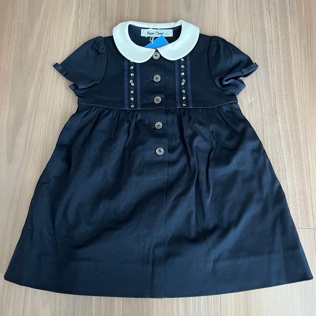 familiar ワンピース カーディガン 靴下 90