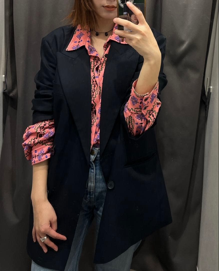 anuke Oversize Double Jacket ネイビー