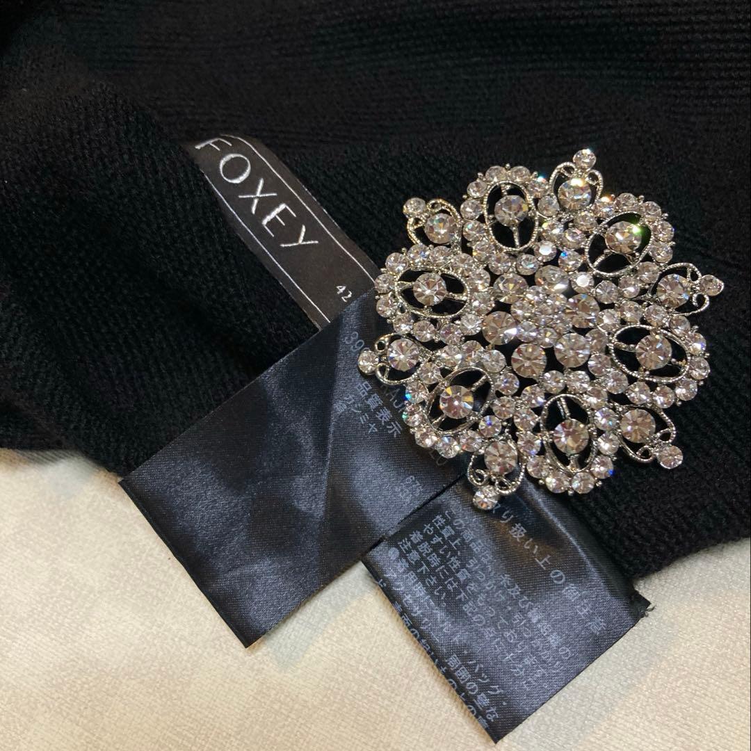 定価¥81,400♡FOXEYロゴ入りカーディガン(42 Ｌ・黒)