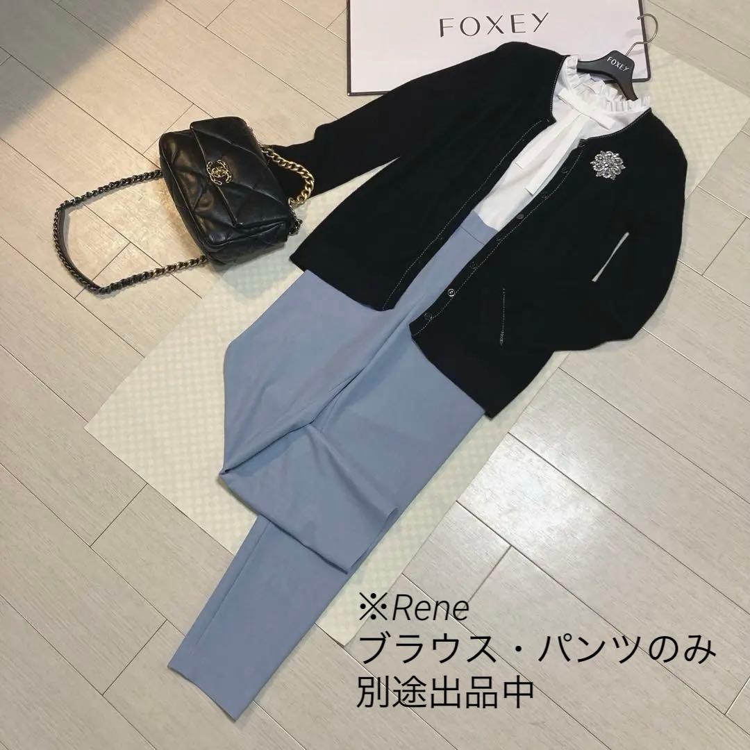 定価¥81,400♡FOXEYロゴ入りカーディガン(42 Ｌ・黒)
