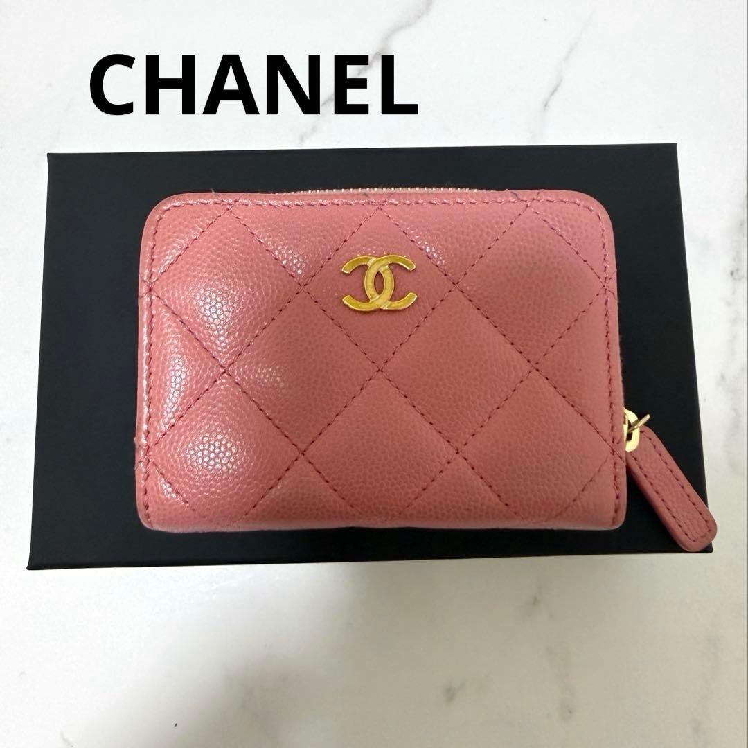 CHANEL ピンク レザー 二つ折り財布✴︎5日までのセール