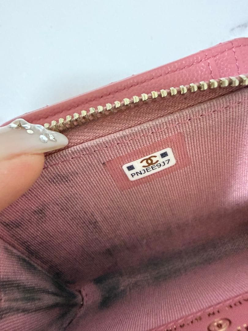 CHANEL ピンク レザー 二つ折り財布✴︎5日までのセール