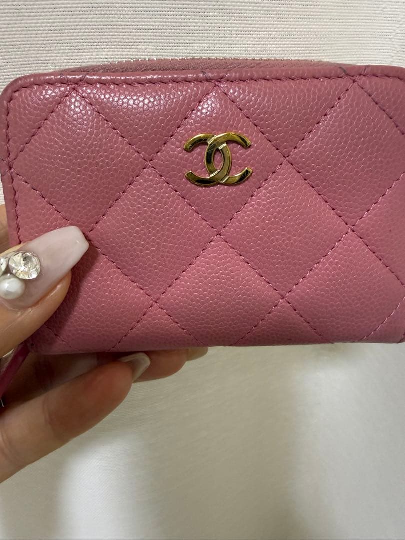 CHANEL ピンク レザー 二つ折り財布✴︎5日までのセール
