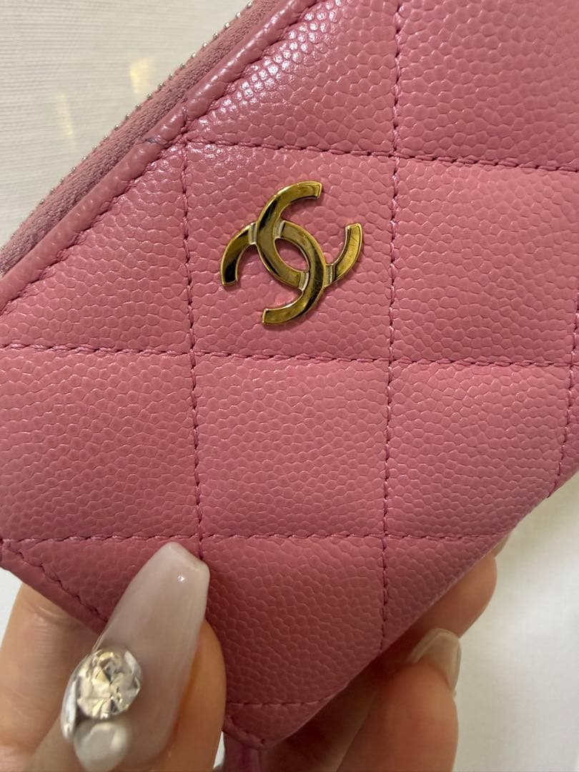 CHANEL ピンク レザー 二つ折り財布✴︎5日までのセール