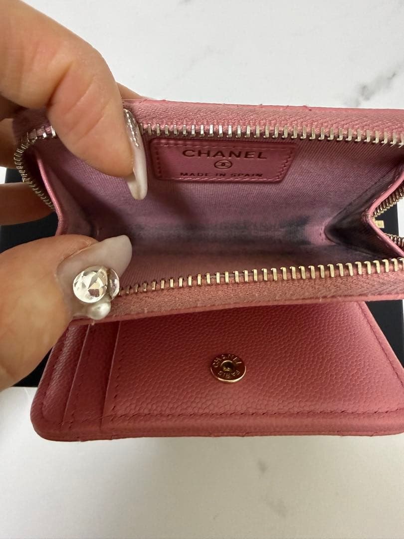CHANEL ピンク レザー 二つ折り財布✴︎5日までのセール