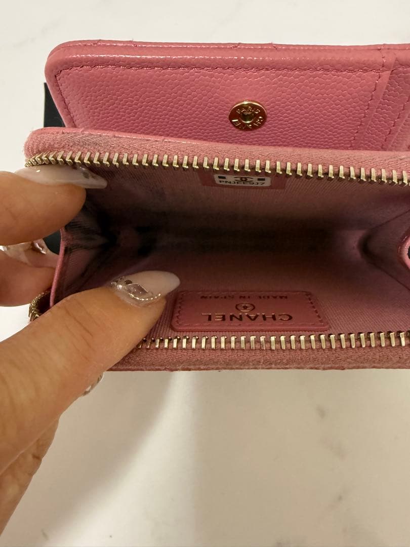 CHANEL ピンク レザー 二つ折り財布✴︎5日までのセール