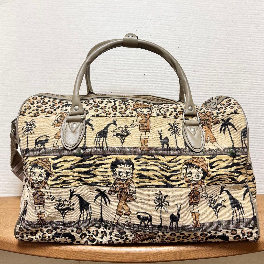 【レア】BETTY BOOP ビンテージ ボストンバッグ ベティちゃん サファリ