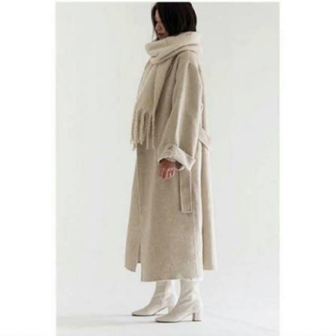 na.e ベージュ ロングコート ベルト付き