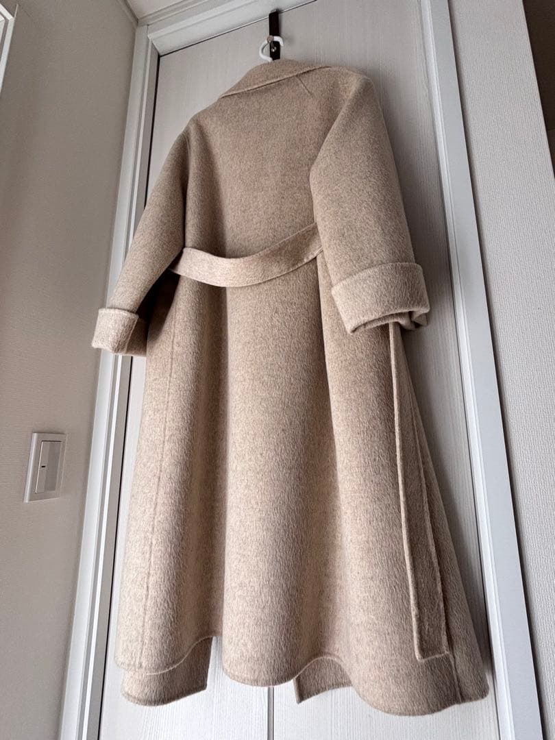 na.e ベージュ ロングコート ベルト付き