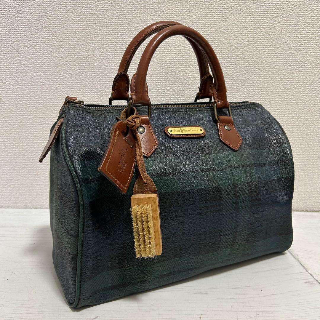 美品 ポロラルフローレン メンズ レディース ミニボストンバッグ ハンドバッグ