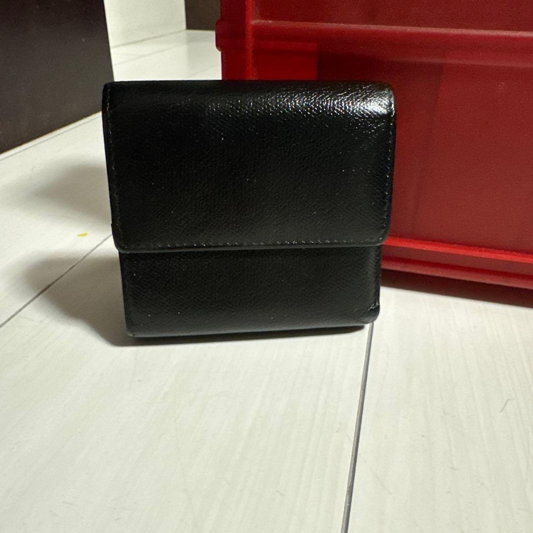 正規品　CHANEL ブラック コンパクト三つ折り財布