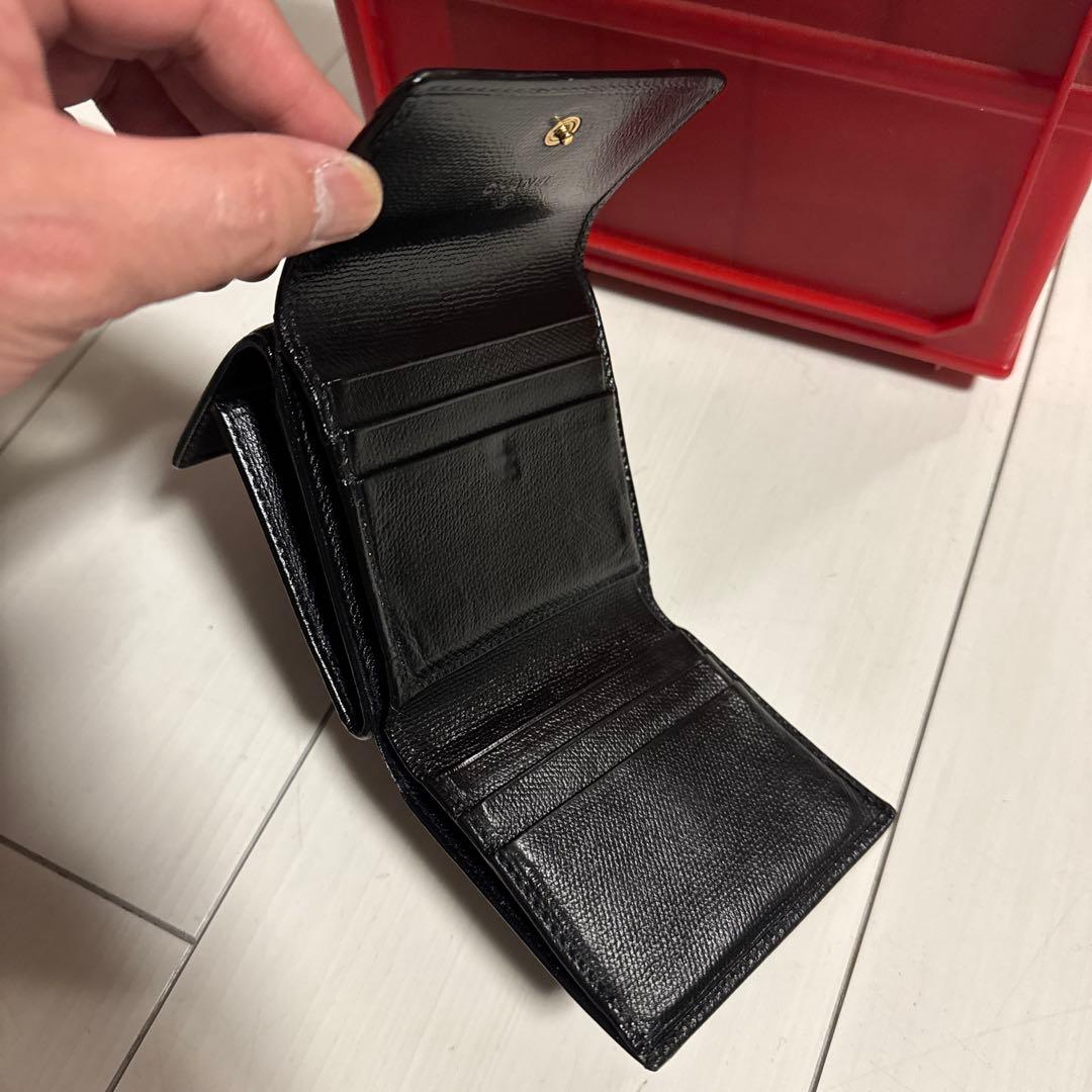 正規品　CHANEL ブラック コンパクト三つ折り財布