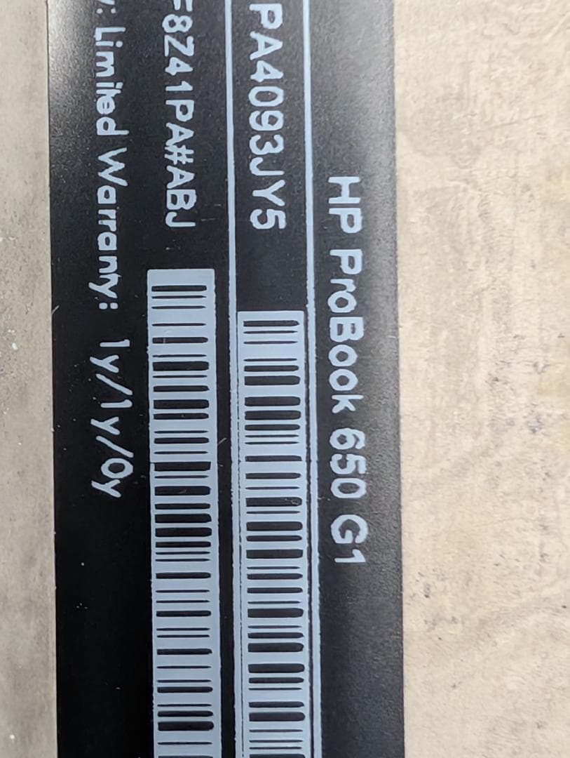 h*a様 Win11化　HP ProBook 650 G1 i5-4300M 8