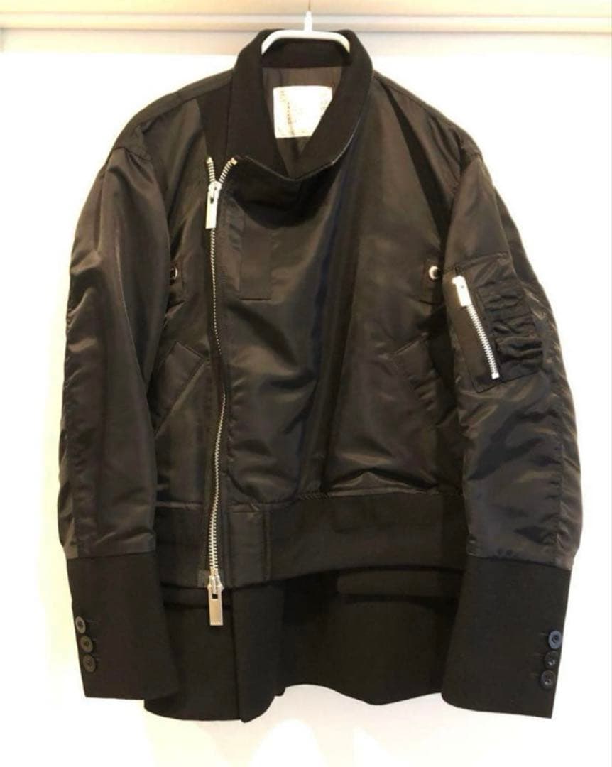 R*t様 Sacai ウールアシンメトリーボンバージャケット テーラードジャケッ
