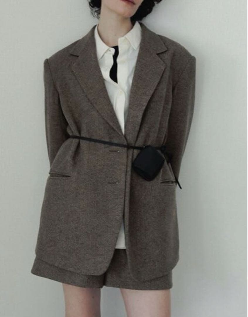 ジャケット・アウター anuke Herringbone Wool Jacket BRN 36