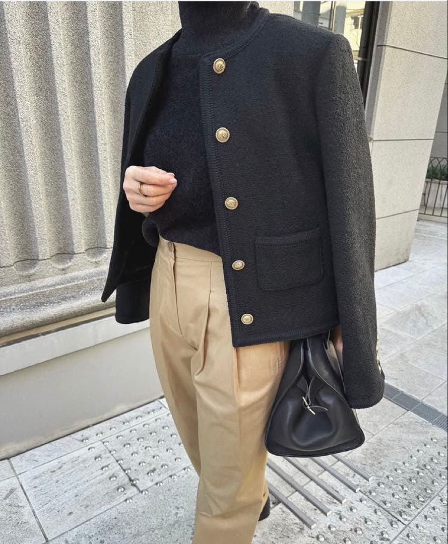 na.e The Tweed Jacket_black ツイードジャケット