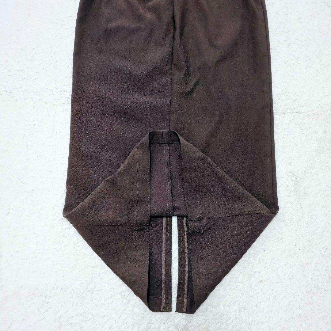 新品タグ付　NOBLE　RyNyコンフォートストレッチジップタイトスカート　茶