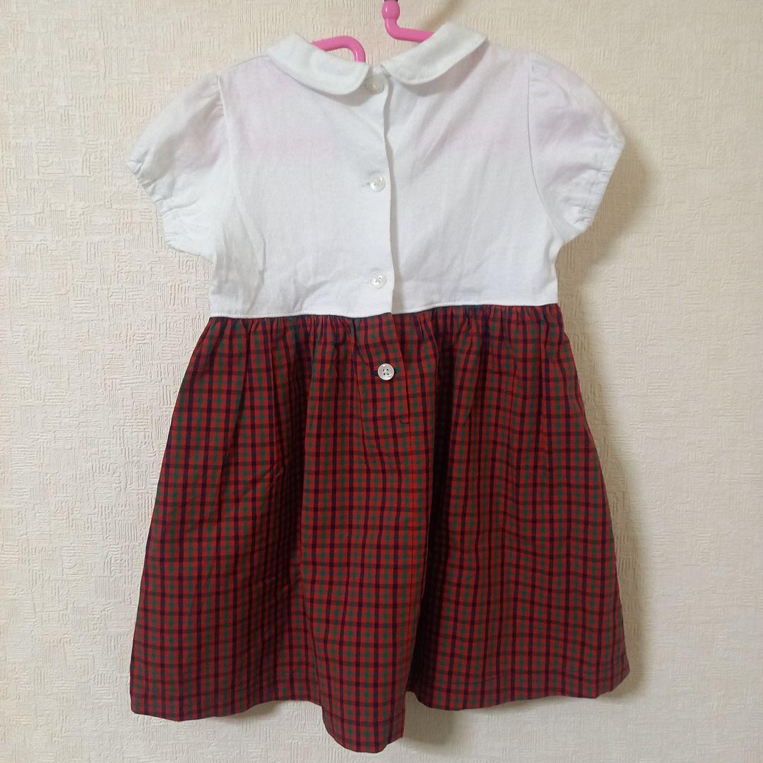 【超美品】ファミリア　ワンピース　チェック　切り替え