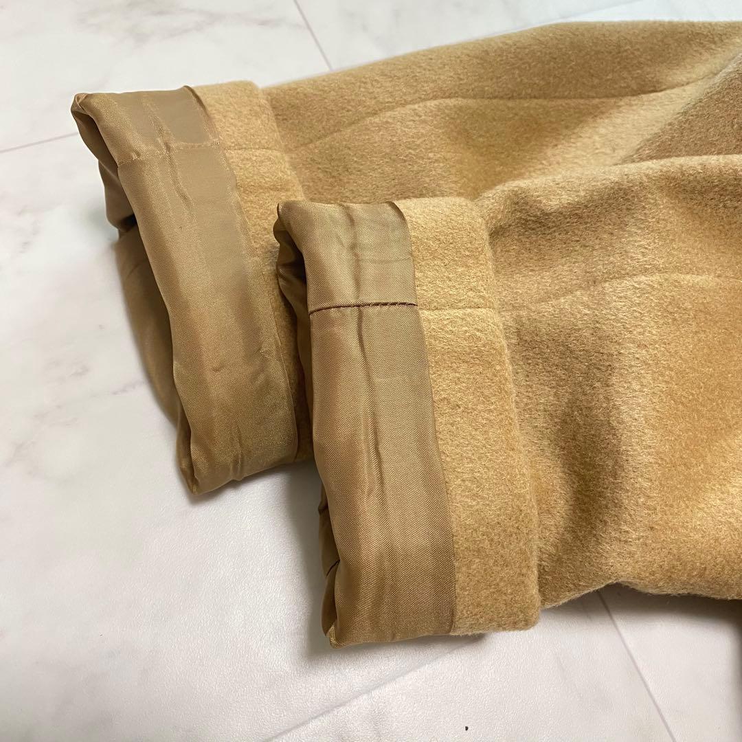 美品✨INDIVI キャメル　カシミヤ混　スタンドカラー　コート　大きい XL