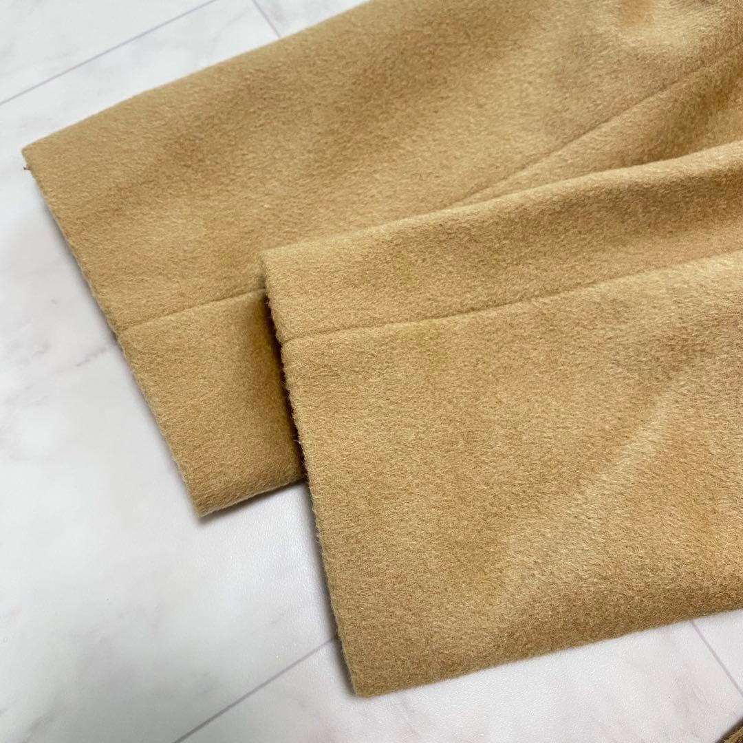 美品✨INDIVI キャメル　カシミヤ混　スタンドカラー　コート　大きい XL
