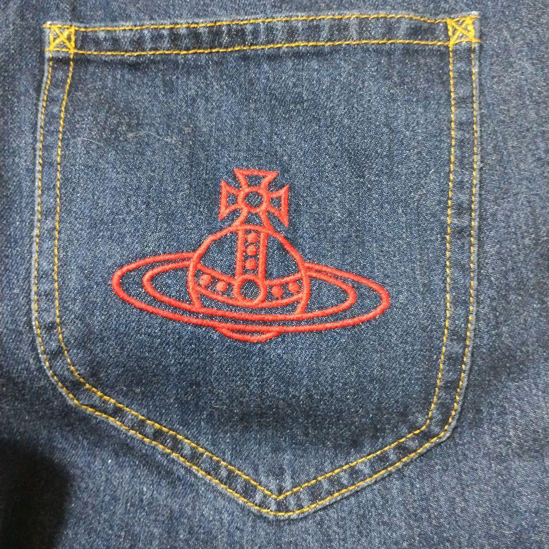 ヴィヴィアンウエストウッド レッドレーベル デニムワイドパンツ オーブ刺繍