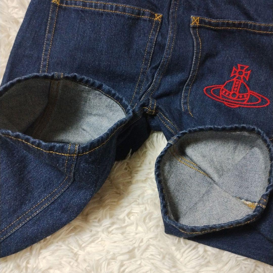 ヴィヴィアンウエストウッド レッドレーベル デニムワイドパンツ オーブ刺繍
