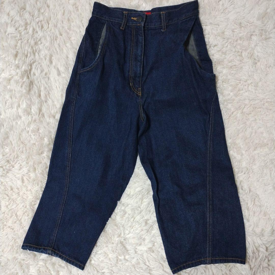 ヴィヴィアンウエストウッド レッドレーベル デニムワイドパンツ オーブ刺繍