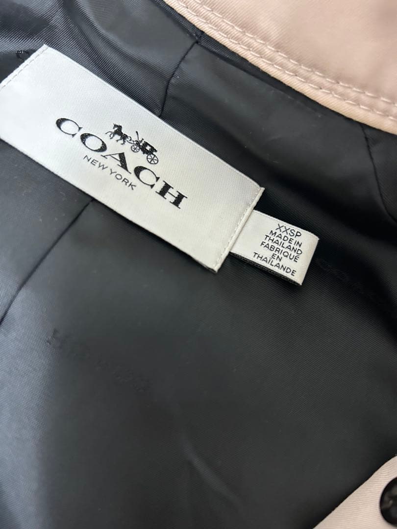 COACH ピンクベージュ 春トレンチコート　ベルト付　xxs-xs